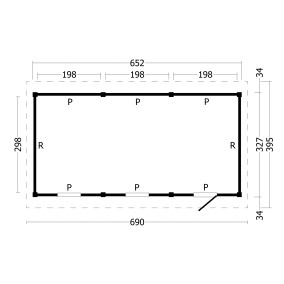  Tuindeco | Overkapping Hamar L | Type 8 | Zwarte Wanden 211192-10